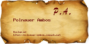 Polnauer Ambos névjegykártya